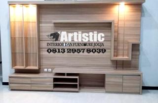 Jasa Pembuatan Furniture Backdrop TV  Jogja  |  Mebel Interior  Backdrop TV Minimalis di Kabupaten Sleman Daerah Istimewa Yogyakarta ARTISTIC  