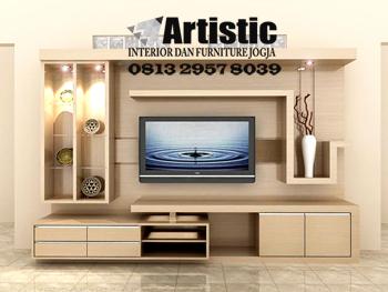 Jasa Pembuatan Furniture Backdrop TV Jogja  |  Jasa Pembuatan Mebel Interior  Backdrop TV di Yogyakarta ARTISTIC 
